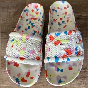 Hunter Original Women's Bloom Algae Marble Moulded Slide Sandals US 8,UK 6W Size